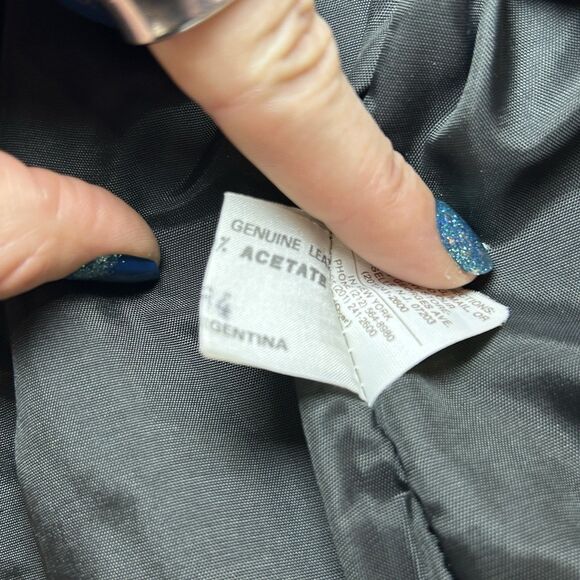 Vintage Comint Black Leather Jacket w/shoulder pads Women's Large Argentina - Picture 12 of 12